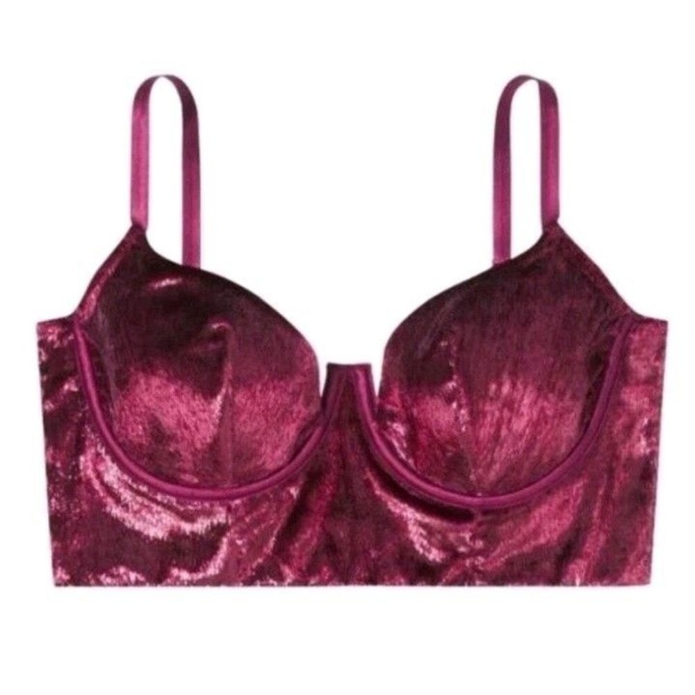 Victoria's Secret Very Sexy Long Line Balconet Bra VS Women's Size 34B Burgundy